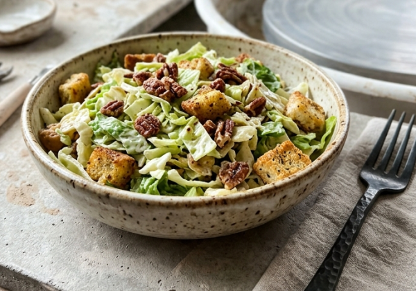 סלט כרוב, חסה וקרוטונים